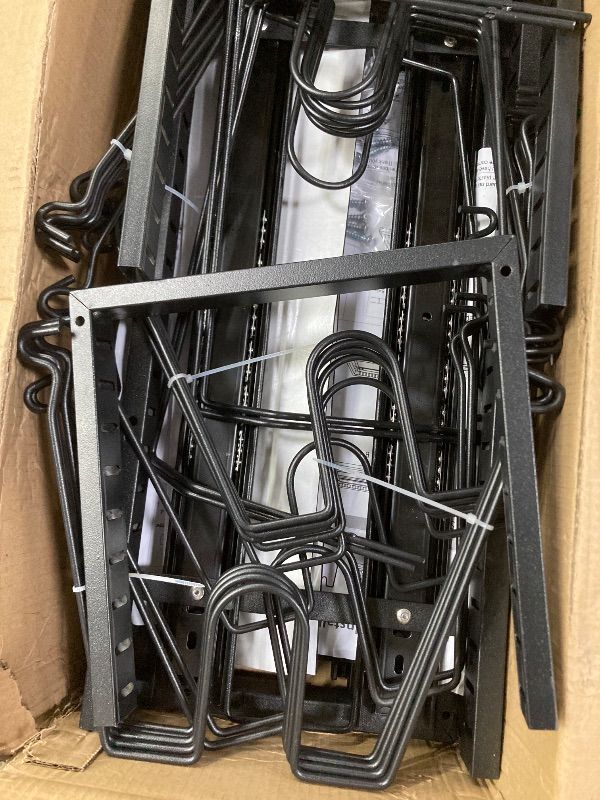 Photo 1 of ***MISSING HARDWARE*** Mustorn 2 Pack Pots and Pans Organizer Under Cabinet, 21.6" Deep Pull Out Pot Lid Organizer Holder with Guardrail Adhesive Pot and Pan Holder Rack with 10 Adjustable Dividers(Black)