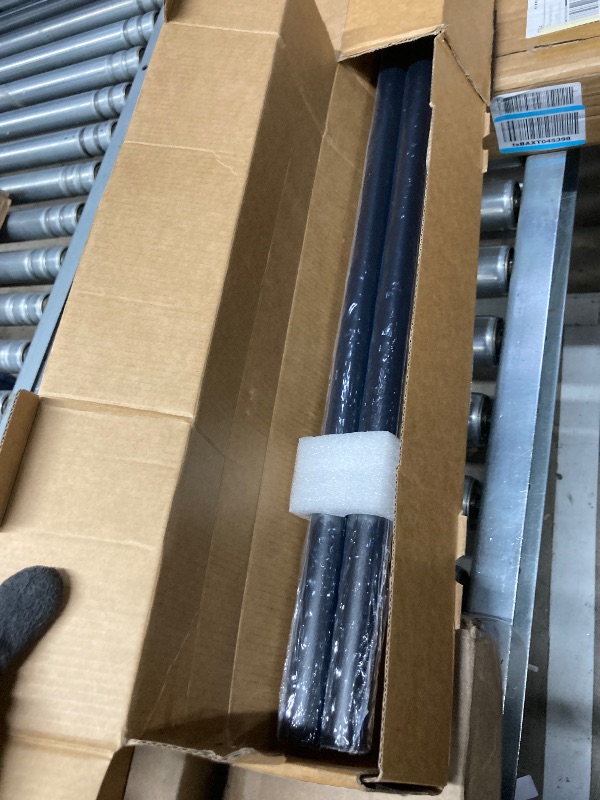 Photo 1 of 1 Inch Heavy Duty Blackout Curtain Rods for Windows, Industrial Pipe Wrap Around Room Divider Decorative Curtain Rods Wall Mount & Ceiling Mount, Black, 72-144 Inch