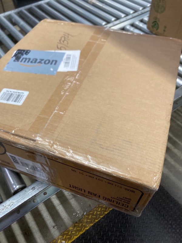 Photo 1 of **CRACKED PLASTIC COVER***48 inch Modern Retractable Ceiling Fan with Lights and Remote Control, 6Speed Dimmable Fandelier, Smart Ceiling Fan Light with Bluetooth Speaker, RGB Color Reversible Bedroom Living Room, Chrome