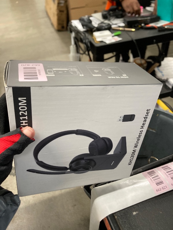 Photo 1 of (2025 Upgraded) Wireless Headset with Mic for Work, Bluetooth Headset with Noise Canceling Microphone with Dongle, Charging Base & Mic Mute, Wireless Headphones for Work from Home/PC/Computer