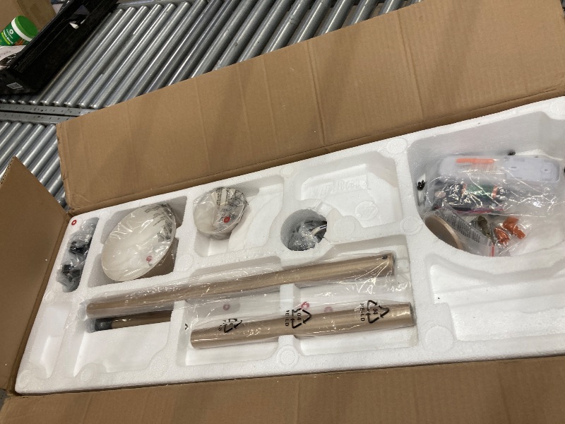 Photo 1 of ***MISSING 2 BLADES -SELLING AS PARTS ONLY*** Fanbulous Ceiling Fans with Lights, 72 inch Large Ceiling Fan with Light and Remote, Champaign Gold Ceiling Fan for Living Room Patio, 6 Speeds, Reversible Quiet DC Motor, 3 CCT, Bi-color 6 Blades