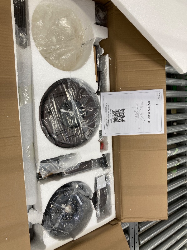 Photo 1 of ***MISSING PIECES -SELLING AS INCOMPLETE PARTS ONLY*** 65 Inch Farmhouse Ceiling Fans with Lights and Remote, Industrial Large Ceiling Fan with 6-Speed Reversible DC Motor and 6 Dual Finish Blades, Oil Bronze Ceiling Fan with Light for Living Bedroom Pati