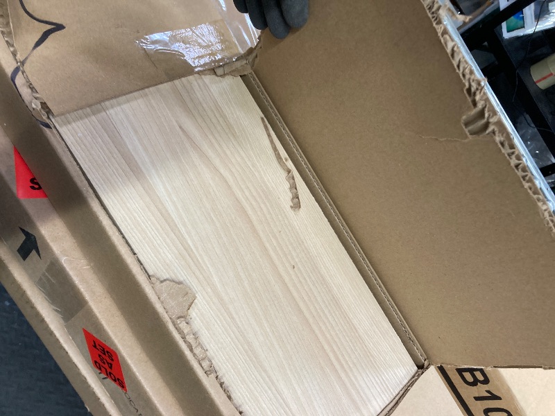 Photo 1 of ***THIS IS ONLY 1 BOX OF MULTIPLE MISSING BOXES***Signature Design by Ashley Onita Minimalist Panel Platform Bed, Foundation or Box Spring Not Needed, Queen, Beige***THIS IS ONLY 1 BOX OF MULTIPLE MISSING BOXES***