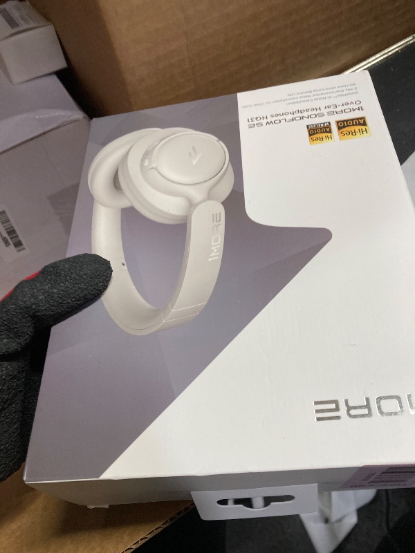 Photo 1 of **NO CHARGER WIRE**1MORE Wireless Bluetooth Noise-canceling Headphones - HQ31 SonoFlow SE Over-Ear Headphones with Hi-Res Audio, 90H Playtime, Clear Calls, Preset EQ Via App, Comfort for Home Office Travel(Oat White)