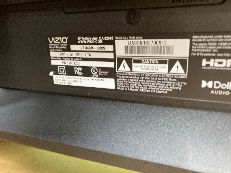 Photo 1 of ***MISSING PARTS -NO LEGS -NO WIRES, NOT IN BOX -SELLING AS IS *** VIZIO 40-inch Full HD 1080p Smart TV with DTS Virtual: X, Alexa Compatibility, Google Cast Built-in, Bluetooth Headphone Capable, (VFD40M-08 New)