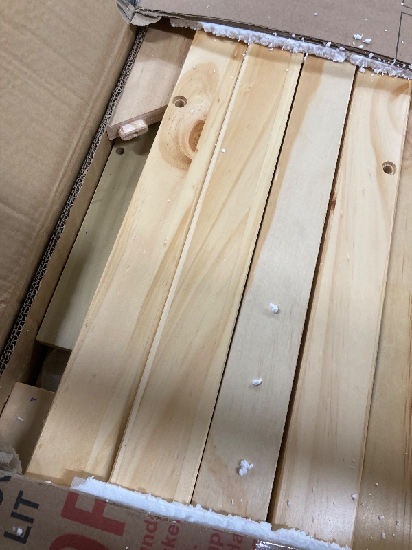 Photo 1 of ***Parts only***
***Missing box #3****

Merax Twin Over Twin Floor Bunk Bed with Storage Ladder and Guardrails, Wood Twin Bunk Bed for Kids Teens Adult, Natural