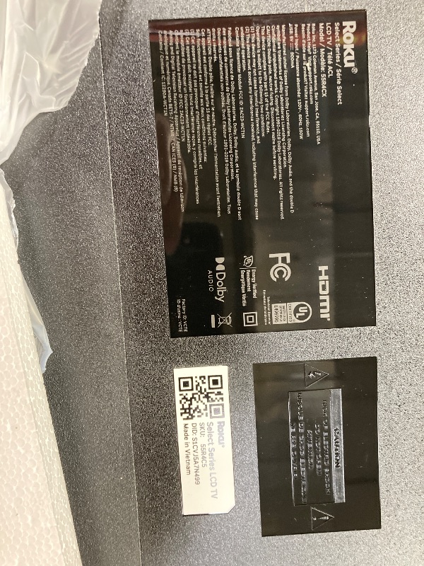 Photo 1 of ***Open to show****
***Factory seal***

Roku Smart TV – 55-Inch Select Series, 4K HDR TV – Roku TV with Enhanced Voice Remote – Flat Screen LED Television with Wi-Fi for Streaming Live Local News, Sports, Family Entertainment