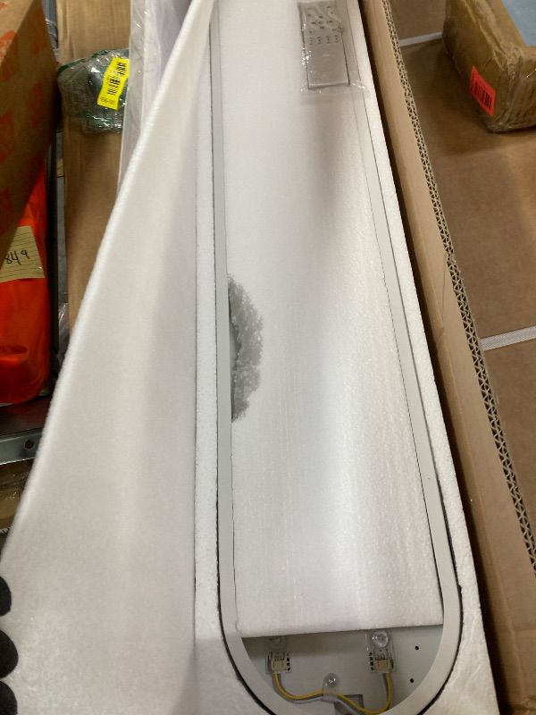 Photo 1 of ***Factory seal***
Qcyuui Dimmable LED Ceiling Light Modern Acrylic Linear LED Ceiling Lamp 39.4in Semi Flush Mount Wraparound Shape Lighting Fixture with Remote Control for Kitchen Dining Room (48W/3000-6500K)