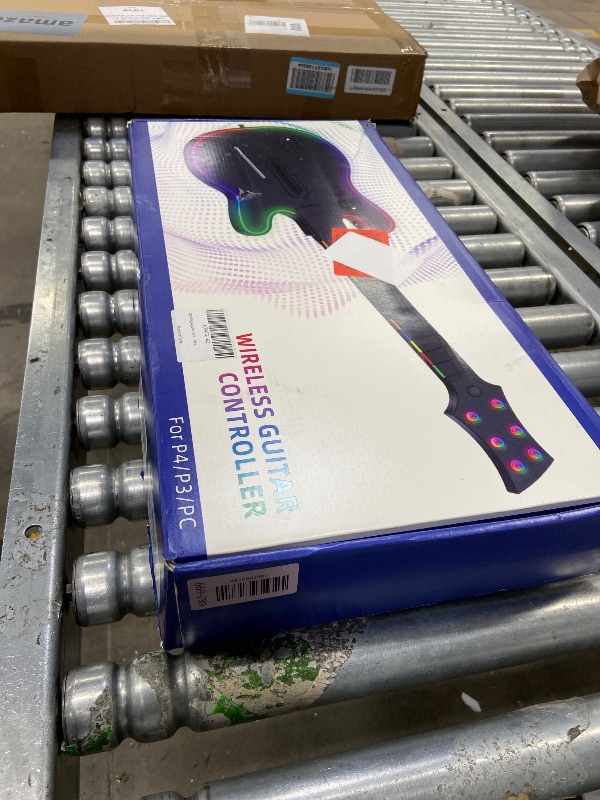 Photo 1 of ***MISSING PART -SELLING AS IS *** JJDWIN Wireless Guitar Hero Controller for PS4/PS3/PC, Rock Band & Clone Hero Games with RGB Light, Fortnite Festival with Strap & Wireless Dongle,Black