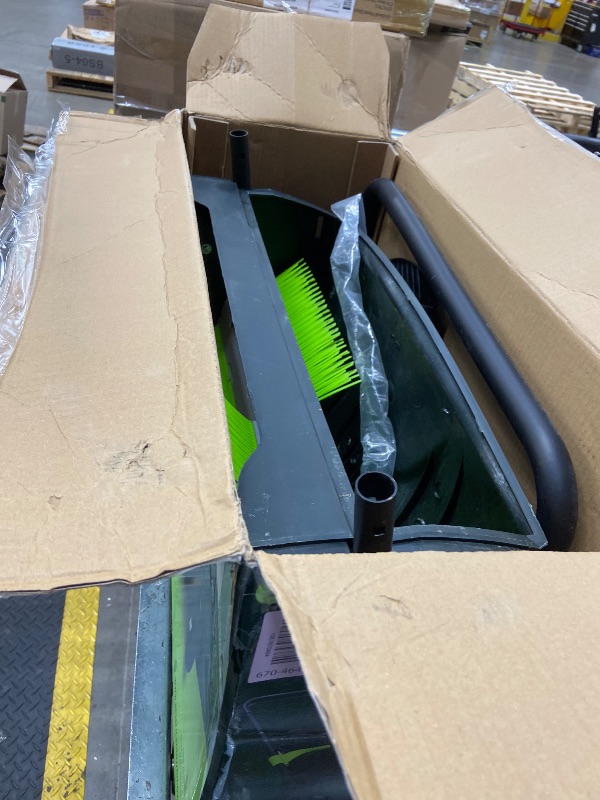 Photo 1 of **missing parts  Earthwise LSW70021 21-Inch Width Leaf & Grass Push Lawn Sweeper, Black