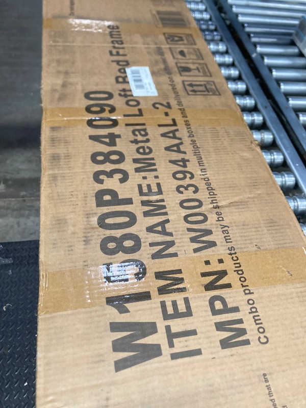 Photo 1 of  box 2 partial set****Bellemave Metal Queen Size Loft Bed with Stairs and Wardrobe,Heavy Duty Loft Bed Frame with LED Lights and Charging Station for for Kids, Teens, Adults, Natural Wood