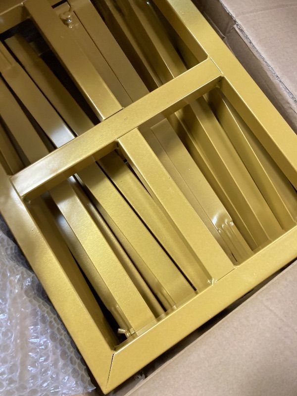 Photo 1 of ***OPEN BOX, MISSING DRAPE KIT -SELLING AS IS*** Fomcet 10FT x 10FT Backdrop Stand Heavy Duty with Base, Gold Portable Adjustable Pipe Square Metal Arch Party Frame for Wedding Birthday Parties Banquet Decorations
