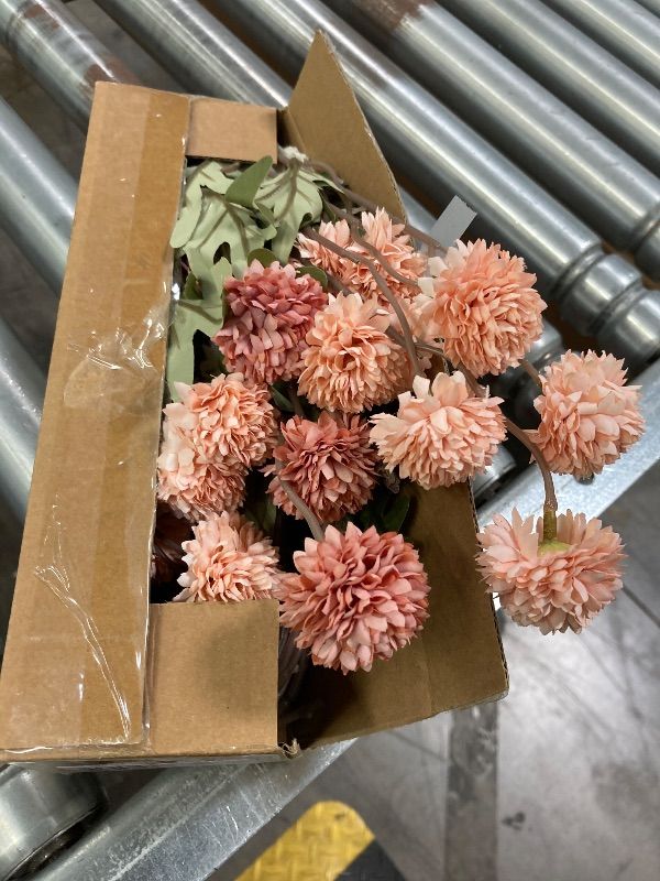 Photo 1 of 10 Pcs Fake Flowers, Artificial Mums With Long Stems, Faux Pompon Mums Floral Arrangement, 3 Mixed Colors Plastic Flowers Silk Dried Flowers Home Decor, Fall Decorations For Home Vase(No Vase)