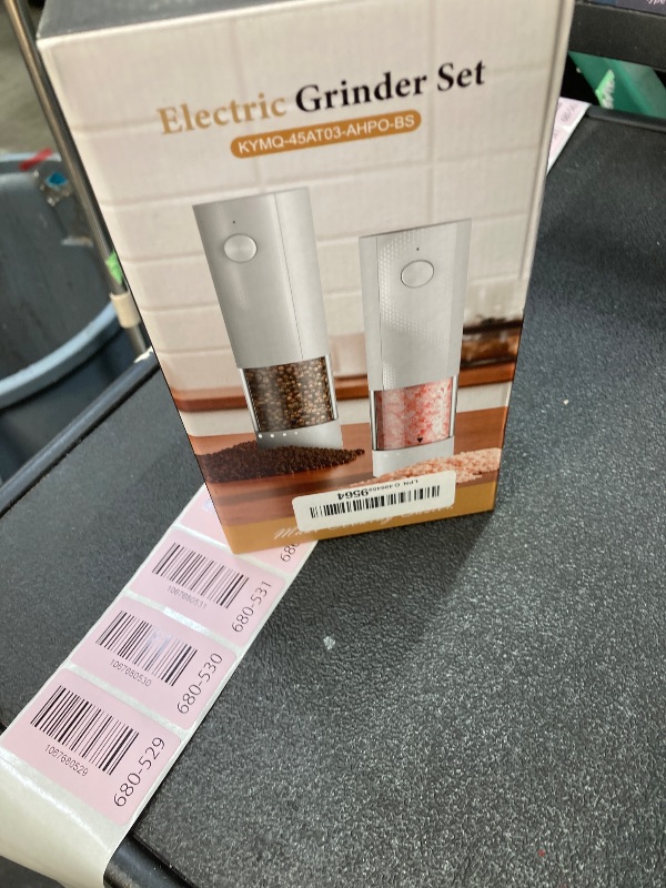 Photo 1 of ***MISSING ONE -SELLING AS INCOMPLETE ONE ONLY*** Electric Salt and Pepper Grinder Set - Rechargeable Automatic Salt and Pepper Shakers, Kitchen Appliances with External Adjustable Coarseness, Larger Hopper for Cooking, Home Gifts(1 Pack,White/White)