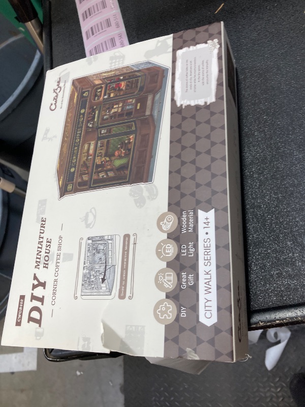 Photo 1 of **missing partsCUTEBEE Book Nook Kit - DIY Miniature House Coffee Shop Dollhouse Kit for Adults, Booknook Tiny House Bookshelf Decor 3D Wooden Puzzle, Gifts for Family, Friends (Corner Coffee Shop)