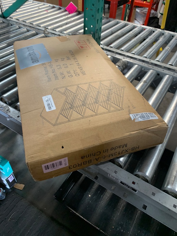 Photo 1 of (MISSING FOR PARTS) HOMEFORT Shoe Rack 6-Tier, Shoe Storage Shelf, Industrial Shoe Tower, Narrow Shoe Organizer for Closet Entryway, Small Shoe Rack Table with Durable Metal Shelves, Rustic Brown