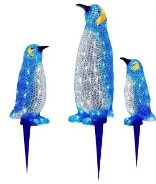 Photo 1 of Penguin Garden Piles For Outdoor Decoration On The Ground D Blue