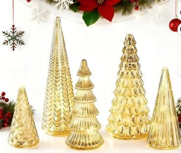 Photo 1 of  ***STOCK PHOTO FOR REFERENCE ONLY***Christmas Trees,5 Piece Plastic Trees Set silver