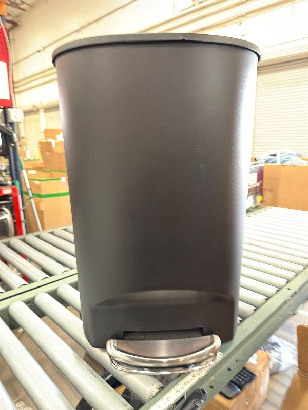 Photo 1 of ***Broken Lid***
Matte Black 50 Liter/13.2 Gallon Step Trash Can with Inner Liner