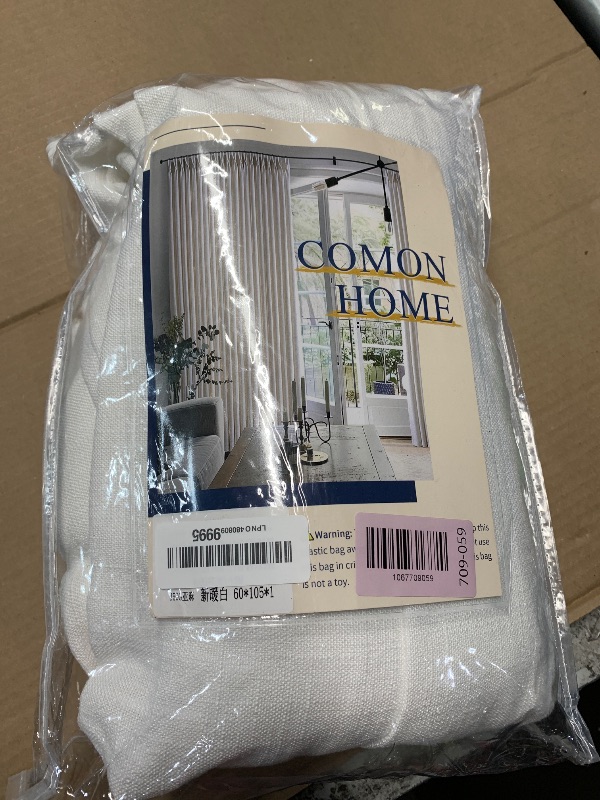 Photo 1 of ***MISSING PARTS***
COMON HOME 60 Inch Extra Wide Pinch Pleated Curtains 105 Inch Length for Living Room Large Window Drapes Light Filtering Privacy for Bedroom Back Tab with Hooks Clip Rings Beige White 60W x 105L