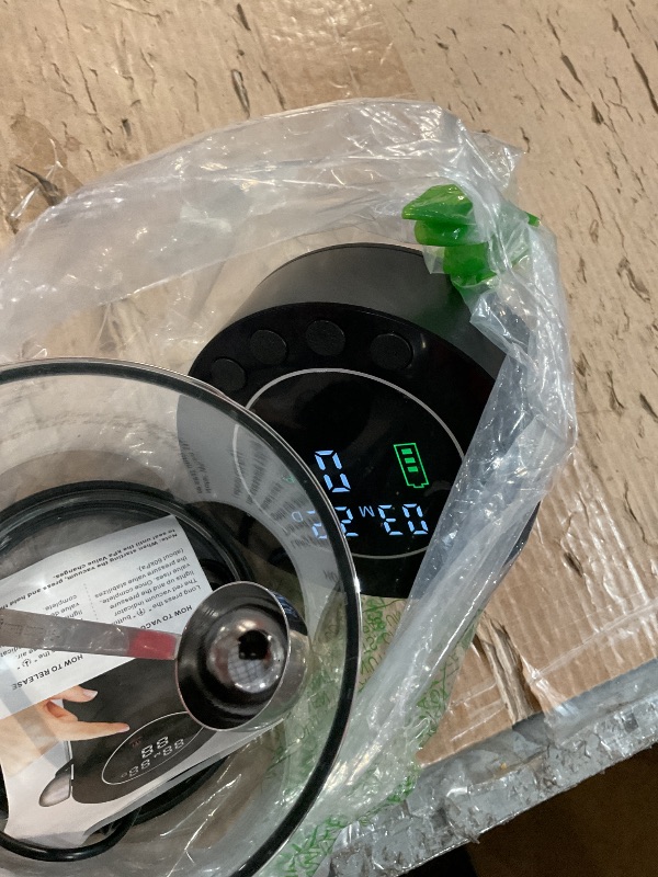 Photo 1 of **MIGHT HAVE ISSUES WITH FUNCTIONALITY**
Electric Vacuum Coffee Canister, 1.3L Glass Airtight Food Storage Containers with Smart Pressure Sensor, Automatic Coffee Bean Container Rechargeable with LED Display Window for Kitchen Food Storage