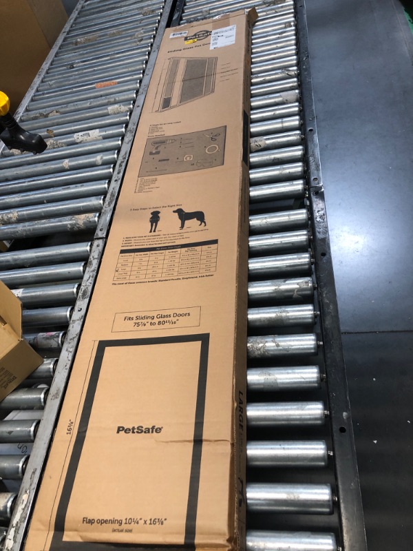 Photo 1 of ***MISSING HARDWARE AND WEATHERSTRIPPING ***

PetSafe Sliding Glass Pet Door - No-Cut DIY Install Doggy Door for Renters - Aluminum Frame - Adjustable Height 75 7/8" to 80 11/16" - Ideal for Large Dogs Up to 100 lb - White
