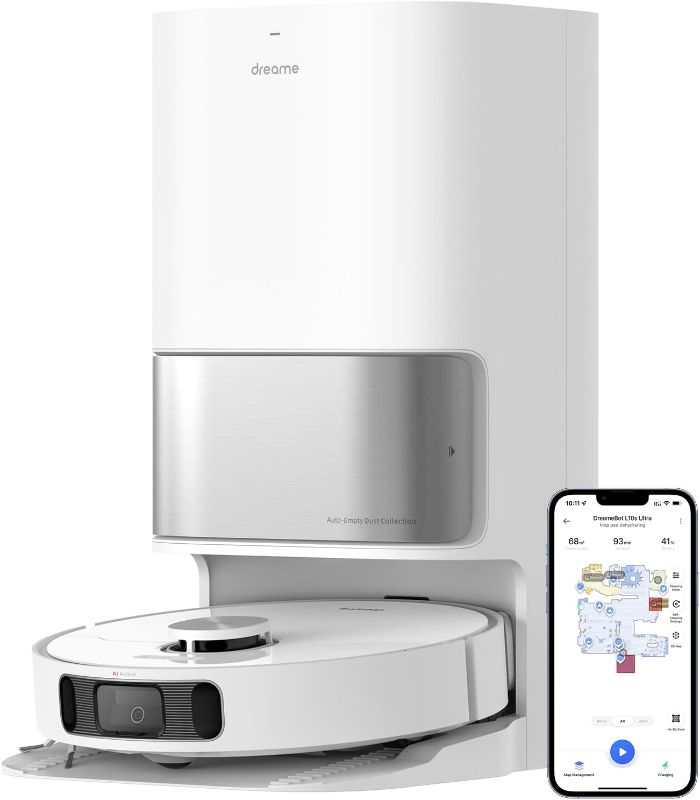 Photo 1 of **ACTUAL RETAIL IS $299 AND HEVAILY USED** dreame L10s Ultra Robot Vacuum and Mop Combo, Auto Mop Cleaning and Drying, Self-Refilling and Self-Emptying Base for 60 Days of Cleaning, 5300Pa Suction and AI Navigation, Compatible with Alexa