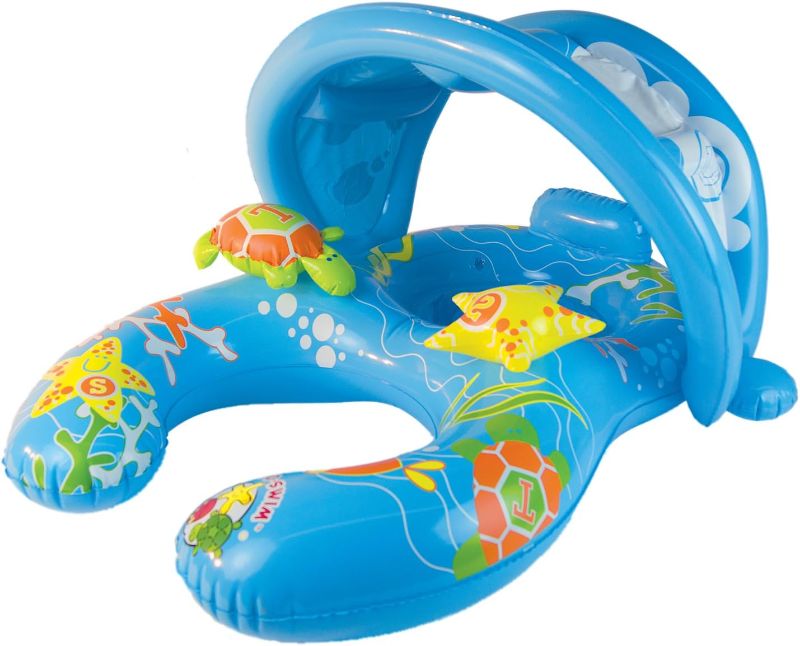 Photo 1 of ***STOCK PHOTO FOR REFERENCE ONLY*** Poolmaster Mommy & Me Baby Pool Float with Sun Shade, Ages 8-24 Months | Baby pool float with parent ring, drop seat, removable sun shade and easy...