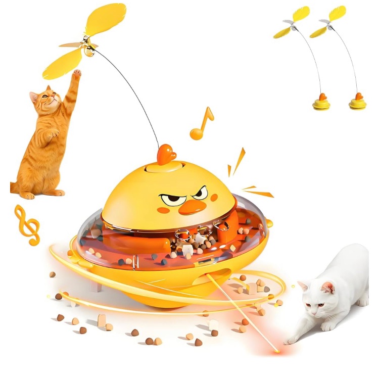 Photo 1 of ***STOCK PHOTO FOR REFERENCE ONLY*** hooroor Cat Toy w/Interactive Laser, Spinning Feather & Butterfly Wand