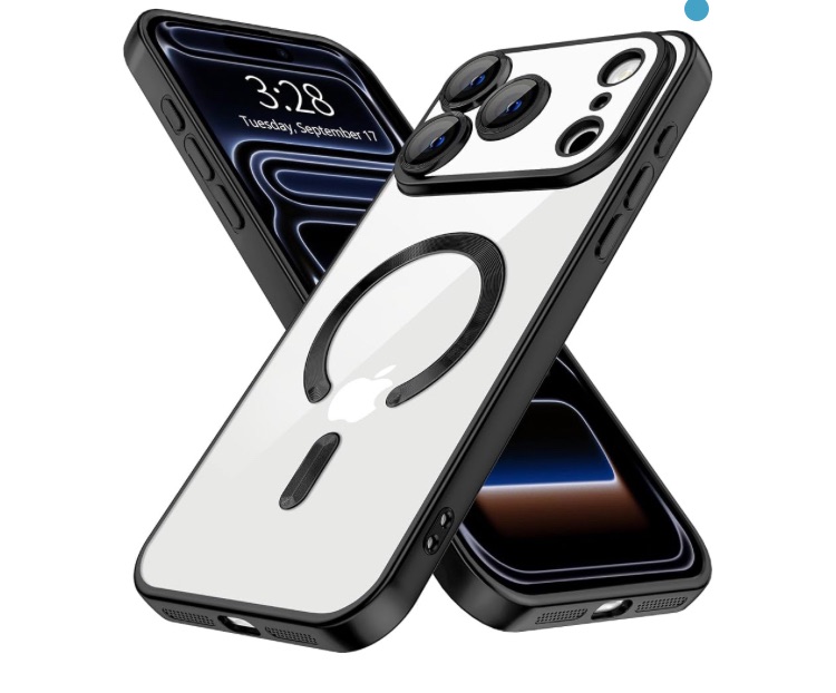 Photo 1 of ***STOCK PHOTO FOR REFERENCE ONLY*** Hython Magnetic Clear Case with Camera Lens Protector [Compatible with MagSafe] Luxury Plating Edge Slim Soft TPU Cover Protective Phone Case