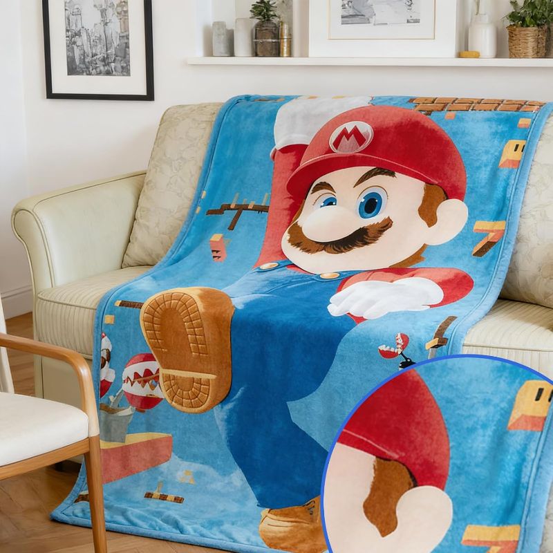 Photo 1 of ***STOCK PHOTO FOR REFERENCE ONLY*** Cartoon Supey Soft and Warm Blanket Specially Designed for Children.It Measures. It is Suitable for Placing on Sofas and Chairs, and can be Used in The Living Room (Mario)