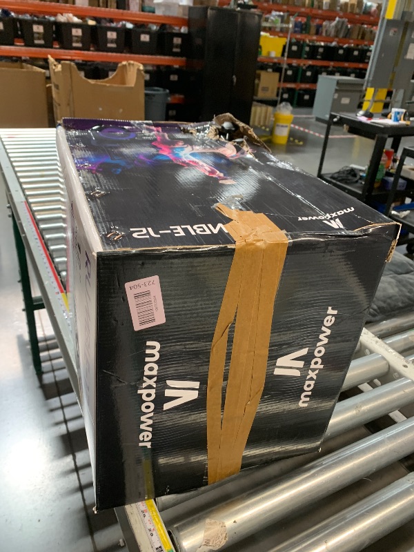 Photo 1 of (MISSING MICROPHONES) Max Power Rumble 12" Woofer Bluetooth Trolley Speaker with Stand