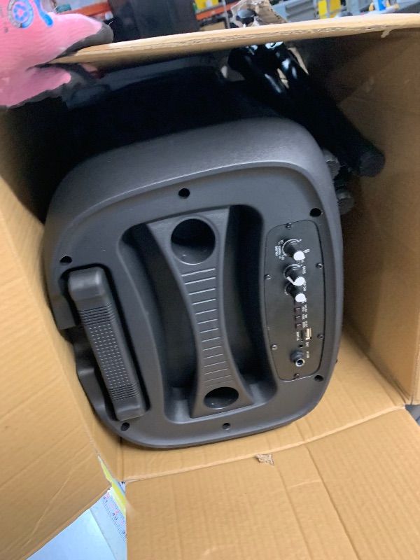 Photo 1 of (MISSING MICROPHONES) Max Power Rumble 12" Woofer Bluetooth Trolley Speaker with Stand