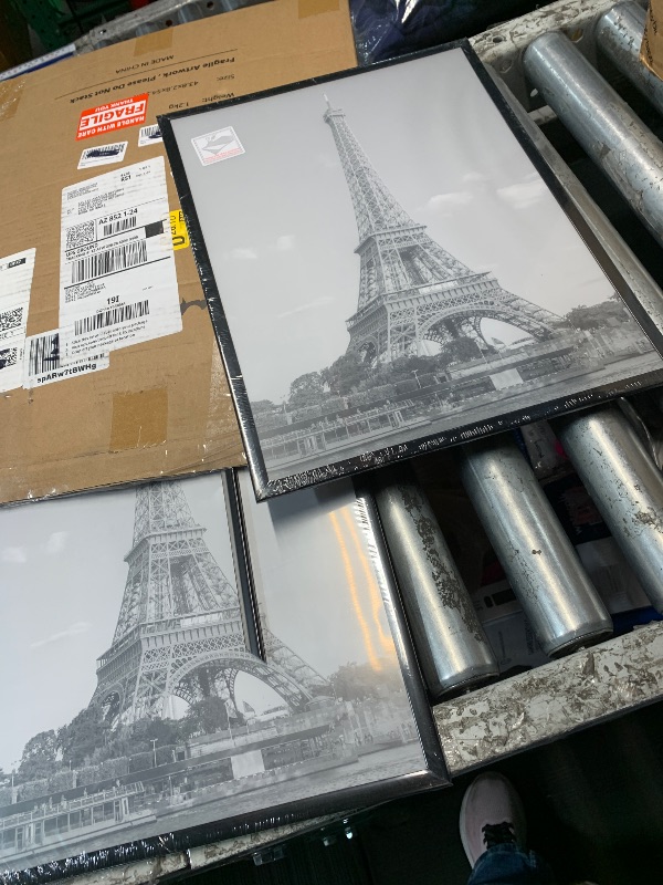 Photo 1 of ***2 PACK***upsimples 12x16 Picture Frame Black 3 Pack, Scratch-Proof Poster Frames 12 x 16 for Photo Gallery - Slide-In Strips, Horizontal or Vertical Wall Mounting