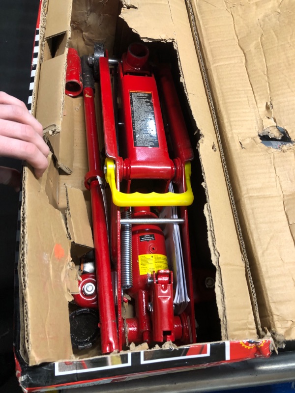 Photo 1 of ***HEAVILY USED***
BIG RED T83006 Torin Hydraulic Trolley Service/Floor Jack with Extra Saddle (Fits: SUVs and Extended Height Trucks): 3 Ton (6,000 lb) Capacity, Red