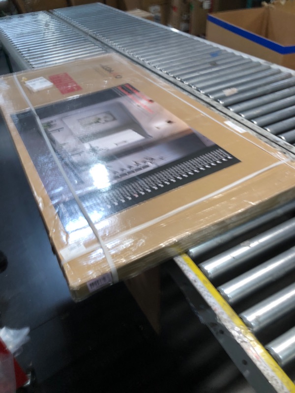 Photo 1 of ***FACTORY SEALED***
***TRUCK/TRAILER PICKUP ONLY***
LOAAO 60X28 Inch Brushed Nickel Bathroom Mirror, Rounded Rectangle Silver Metal Frame Mirror, Brushed Nickel, Anti-Rust, Shatter Proof, Hangs Horizontally or Vertically