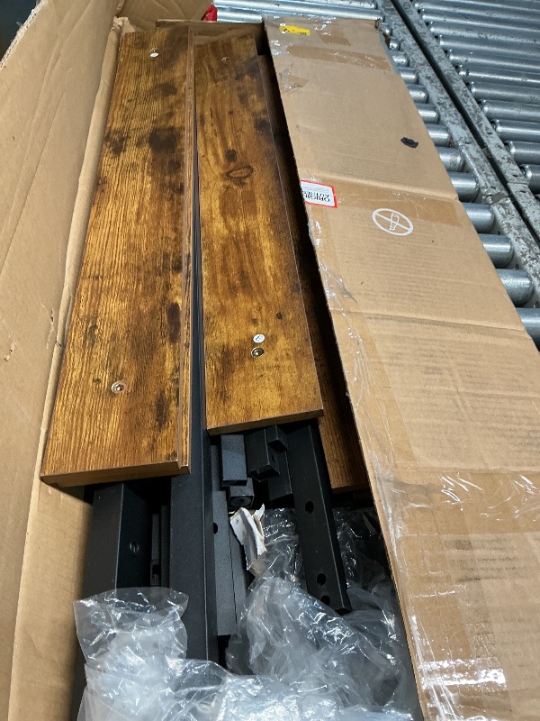 Photo 1 of ***MISSING PARTS SEE COMMENTS******Sweetcrispy Queen Size Bed Frame with Headboard, 800LBS Mattress Foundation with All Sturdy Metal Support, Under Bed Storage, No Box Spring Needed, Easy Assembly, Rust Brown