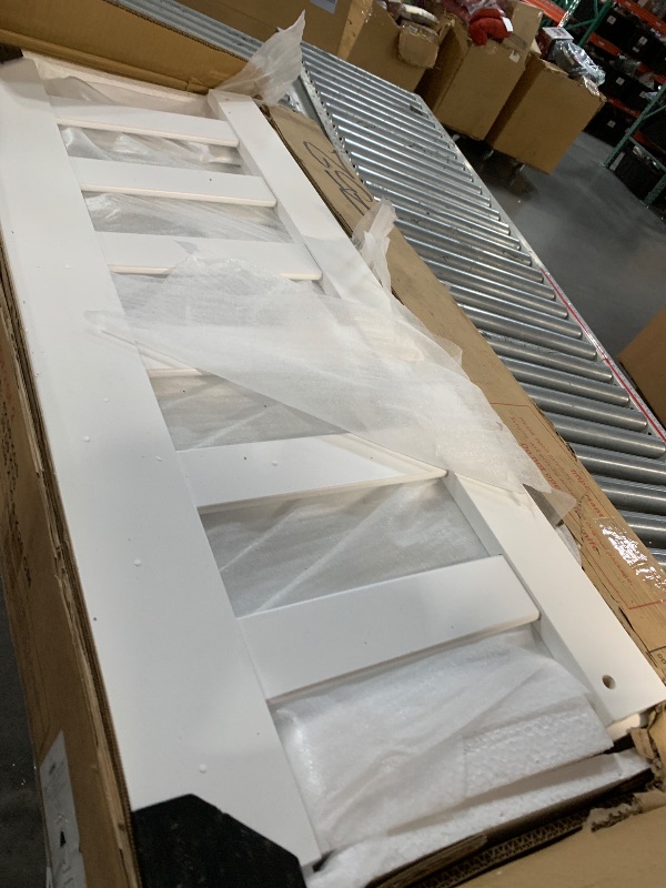 Photo 1 of ****PARTIAL SET- PRICE ADJUSTED*****BOX 2 ONLY ** MISSING BOX #1 ** Solid Wood Twin Size Triple Bunk Bed for 3 Kids, 3 Bed Bunk Beds with Two Built-in Ladders,Twin Over Twin Over Twin Triple Bunk Bed,Detachable,White