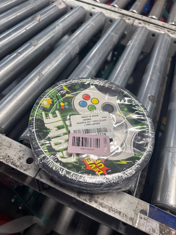 Photo 1 of ***PARTIAL SET- PRICE ADJUSTED**ONLY HAS GAME ON WHITE /GREEN PLATES *** *60PCS Video Game Birthday Party Plates Blue Green Gamer Disposable Paper Dessert Plates for Video Gaming Birthday Decorations Gaming Party Tableware Set for Boys Kids Game on Theme 