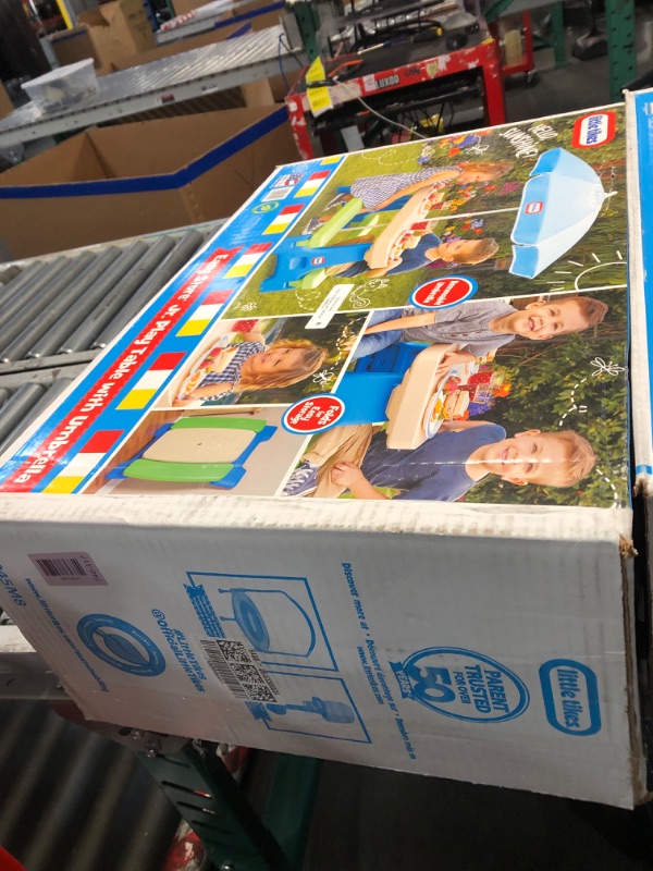 Photo 1 of ***FACTORY SEALED***Little Tikes Easy Store Jr. Picnic Table with Umbrella - Blue / Green