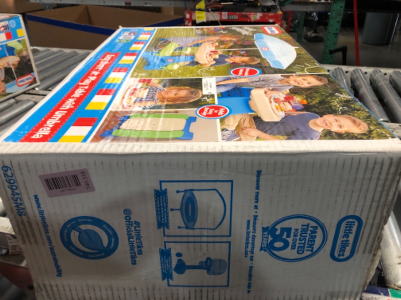 Photo 1 of ***FACTORY SEALED***Little Tikes Easy Store Jr. Picnic Table with Umbrella - Blue / Green