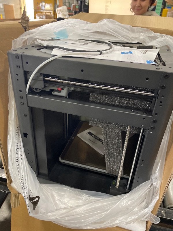 Photo 1 of **HAS DAMAGE AND MISSING WIRES, FOR PARTS ONLY**FLASHFORGE AD5M 3D Printer Fully Auto Calibration Print with 1-Click Max 600mm/s Speed, All-Metal CoreXY Structure Precise Printing, Easy-Maintenance Quick-Swap Nozzle, Print Size 220x220x220mm