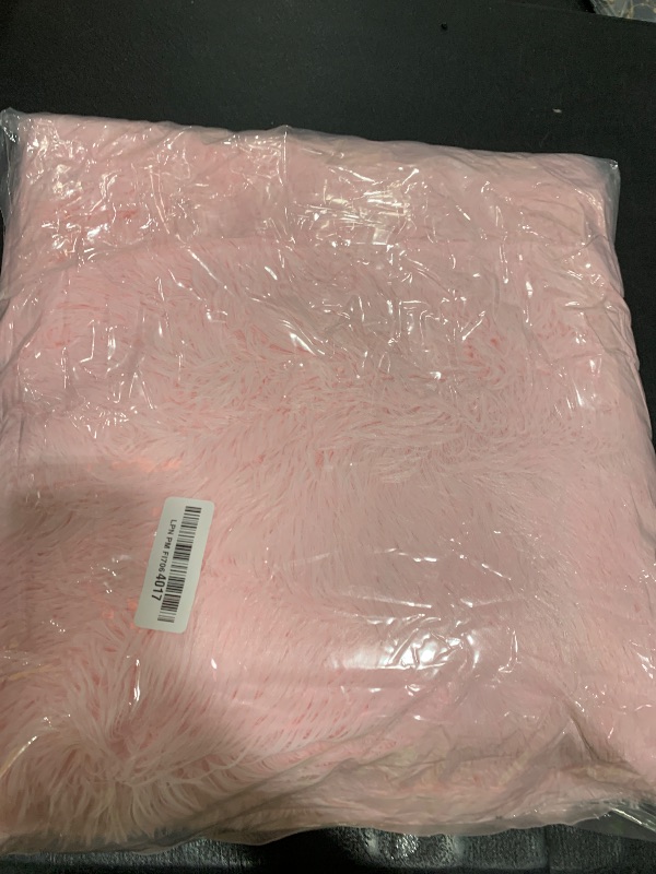 Photo 1 of OLANLY Area Rugs for Living Room Bedroom, Machine Washable 4x5.9 ft Soft Fluffy Shaggy Bedside Rug, Indoor Floor Carpet for Kids Girls and Boys, Dorms, Nursery Rooms, Home Decor Aesthetic, Pink