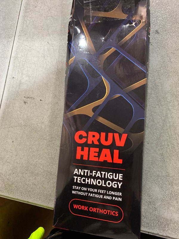 Photo 1 of (New) Work Orthotic Insoles - Anti Fatigue Medium Arch Support Shoe Insert Men Women - Plantar Fasciitis Flat Feet - Relieve Foot Pain - Work Boot Insoles Standing All Day (XL, Blue Lines)