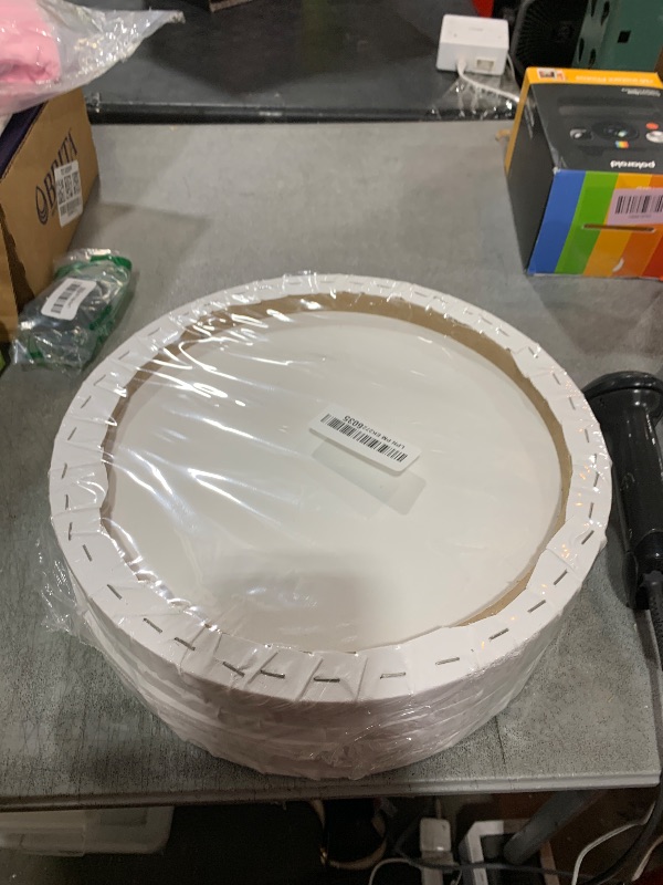 Photo 1 of 12 Inch Diameter Round Primed Gesso Professional Quality Acid-Free Stretched Canvas Acrylic, Gouache, Crafts(Pack of 6)