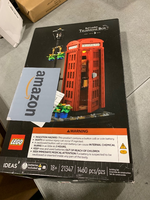 Photo 1 of LEGO Ideas Red London Telephone Box Model for Adults, London Phone Booth and Cell Phone Holder for Build and Display, Creative Gift Idea for Travelers, London Souvenir for Home or Office Décor, 21347