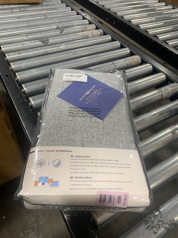 Photo 1 of 100% Blackout Shield Linen Blackout Curtains for Bedroom 108 Inches Long, Back Tab/Rod Pocket Living Room Drapes, Thermal Insulated Blackout Curtains 2 Panels Set, 50" W x 108" L, Grey