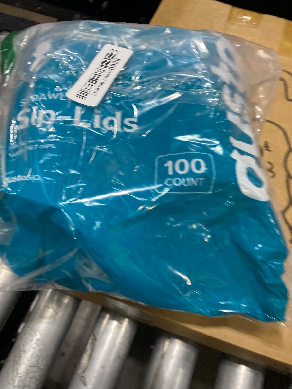 Photo 1 of [100 Count] Crystal Clear Strawless PET Plastic Lids for 12, 16, 20 & 24 oz. Milkshake Cups