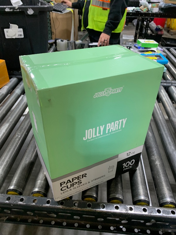 Photo 1 of [100 Pack] 12 oz Paper Coffee Cups, Disposable Paper Coffee Cup with Lids, Sleeves, and Stirrers, Hot/Cold Beverage Drinking Cup for Water, Juice or Tea, Suitable for Home, Shops and Cafes