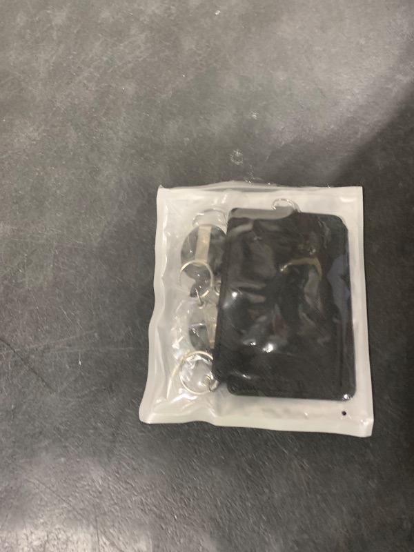 Photo 1 of 2 Pack Badge Holders and Heavy Duty Retractable Reel Clips Set, Vertical Leather ID Badge Holders with 1 Clear ID Window & 2 Credit Card Slots (Black-2pcs)'